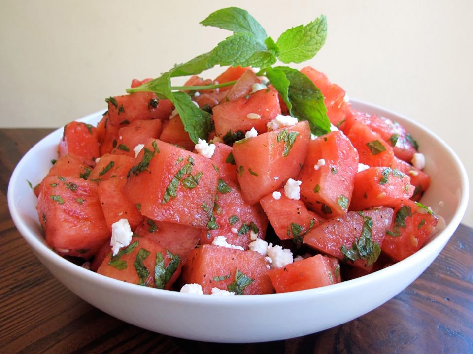 Minted Watermelon Salad - Summer health drinks with Watermelon
