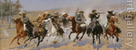 A Dash for the Timber by Frederic Remington - Reproduction Oil Painting